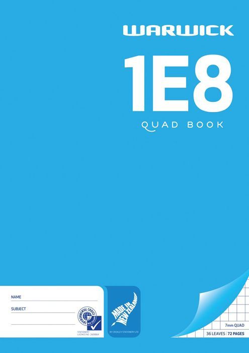 Warwick 1E8 36lf 7mm Quad Exercise Book image