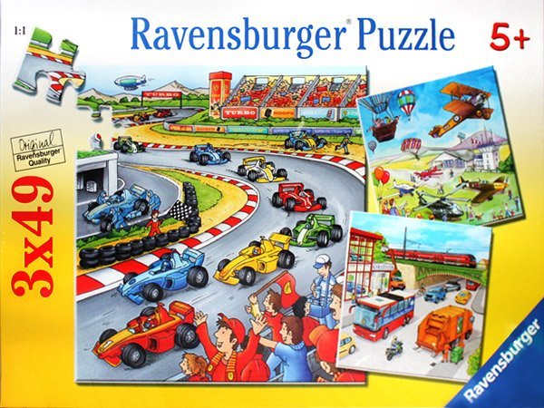 Ravensburger 3x49 Piece Jigsaw Puzzles - Moving Vehicles image