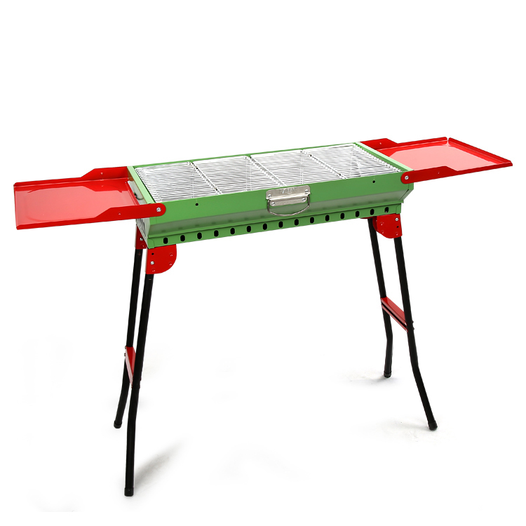 Portable Charcoal *Christmas* BBQ - With Folding Legs/Side Shelves image