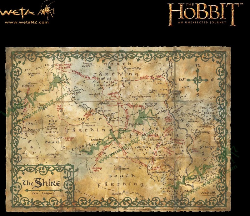 The Hobbit 29" Art Print: Map of the Shire - by Weta | at Mighty Ape NZ