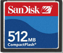 SanDisk CF Compact Flash 512MB Memory