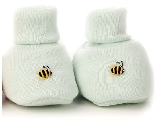 Dimples: Gift Boxed - Merino Pastel Marl Booties - Mint (3-6 Months) image