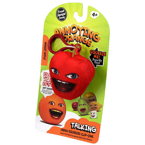 Annoying Orange Talking Plush Keyring / Clip-on - Midget Apple