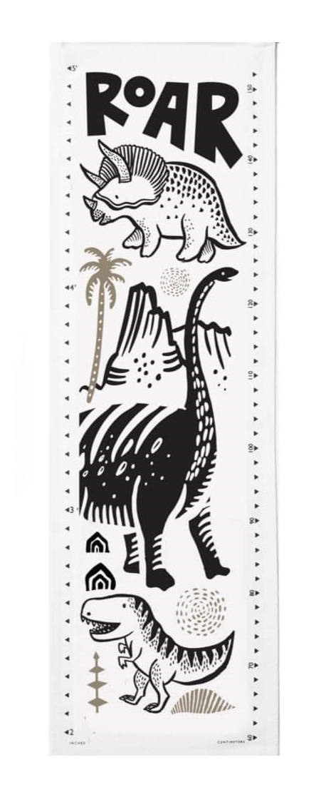 Wee Gallery: Organic Canvas Growth Chart - Dino