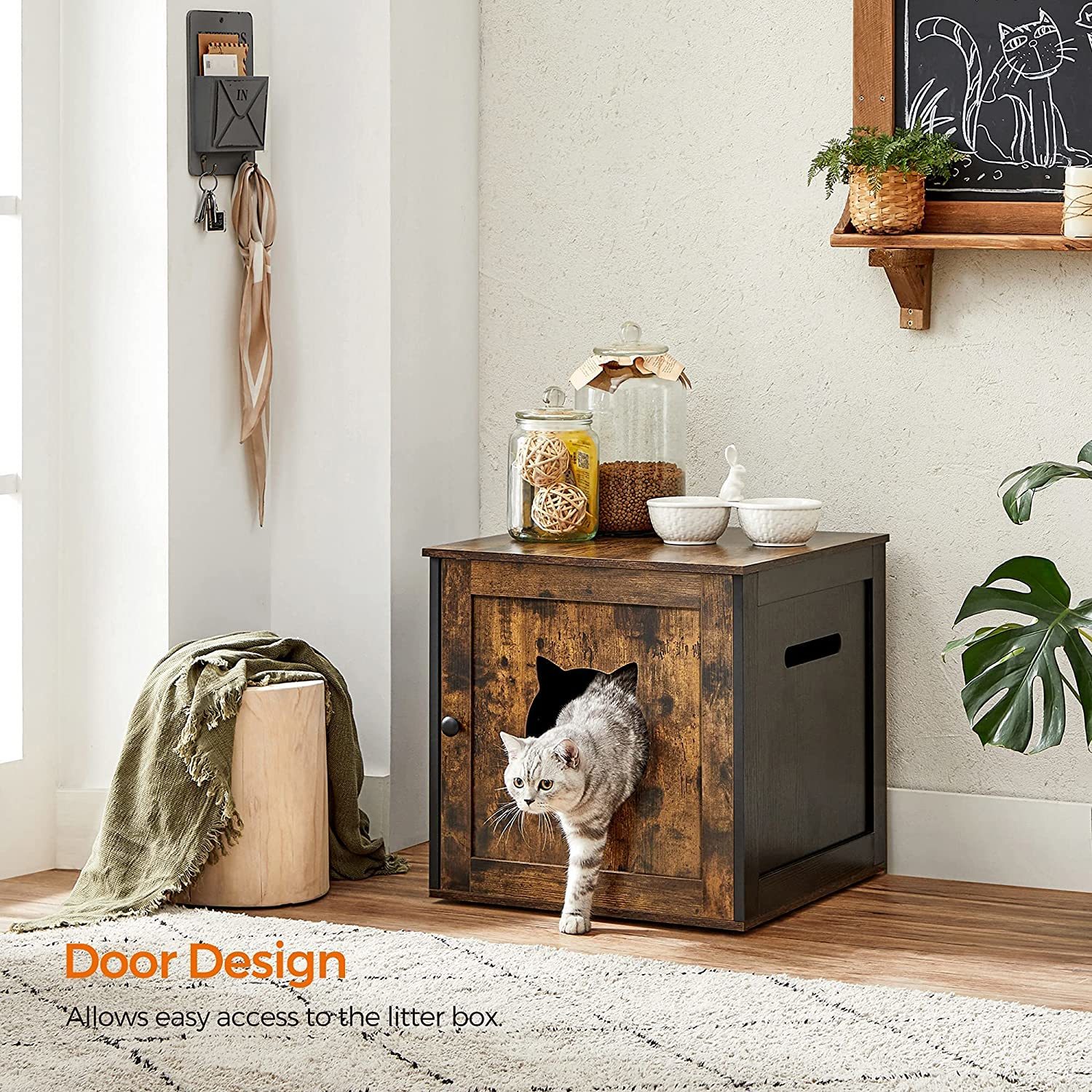 Buy VASAGLE Feandrea Cat Litter Box End Table Rustic Brown at Mighty