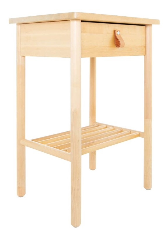 Buy Solid Birch Wood Bedside Table Nightstand Natural at Mighty Ape NZ