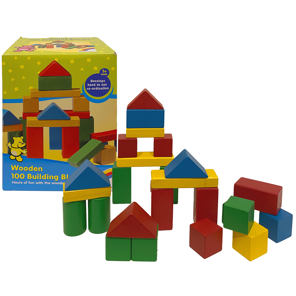 Buy Wooden Blocks 100 Piece Set (4 Colours) at Mighty Ape NZ