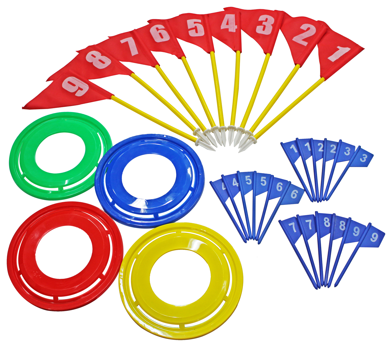 Buy Flying Ring Golf Game Set with 4 Flying Ring + 9 Flag + 18 Teeoff