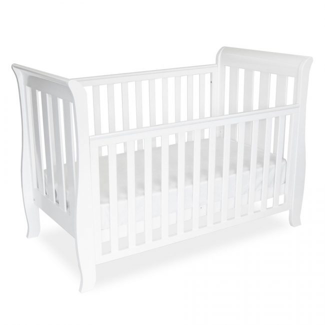 Babyhood: Sleigh Cot - White