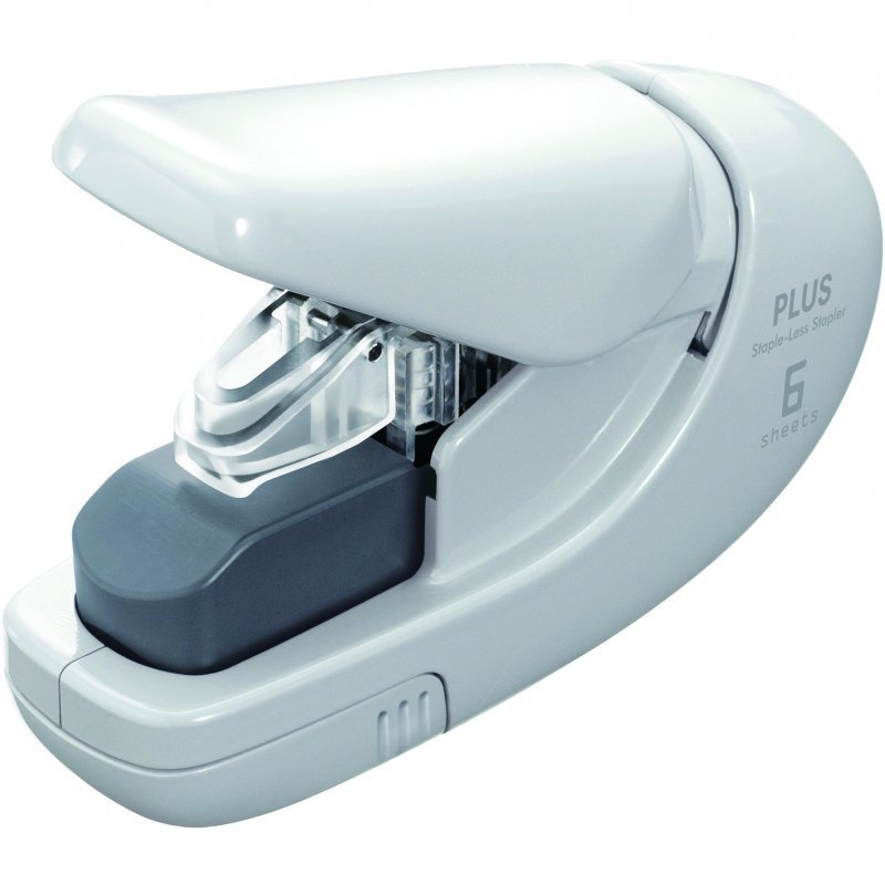 Plus Staple Free Stapler - White image