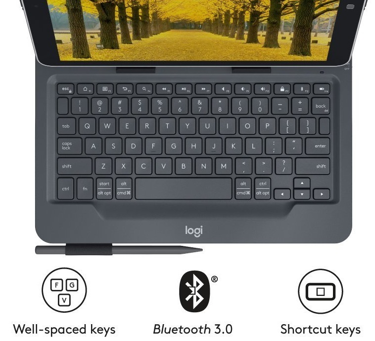 Logitech Universal Folio with integrated keyboard for 9-10” tablets