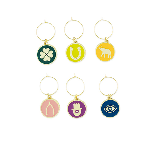 Lucky Symbol Wine Charms