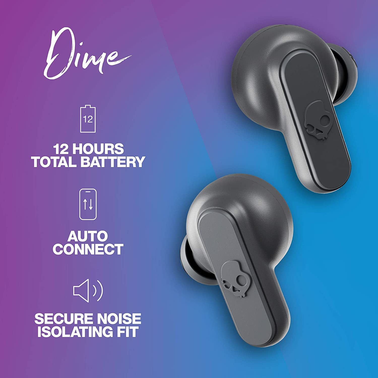 Skullcandy Dime True Wireless Earbuds Chill Grey at Mighty Ape