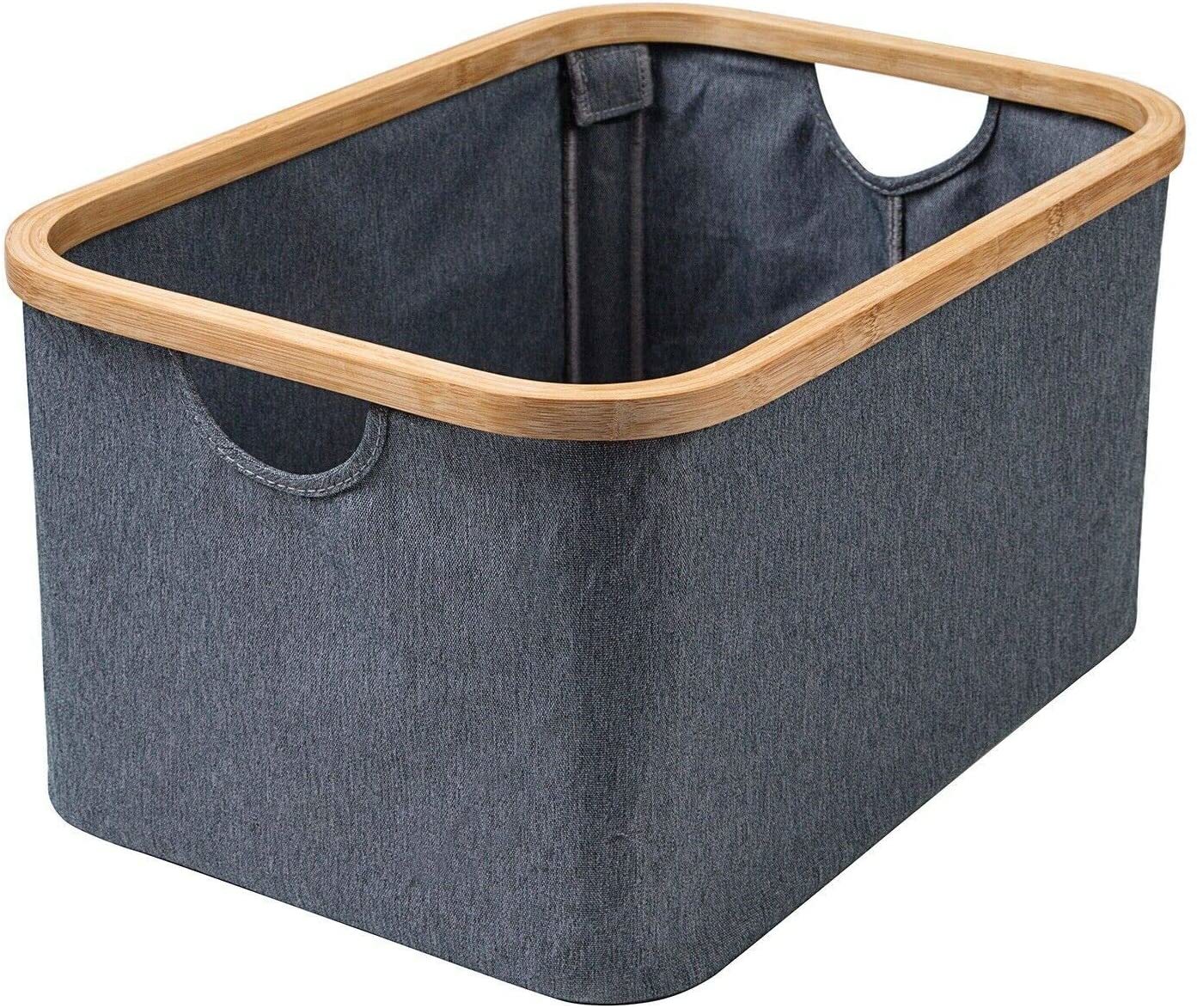 Bamboo Foldaway Storage Laundry Basket Grey at Mighty Ape Australia