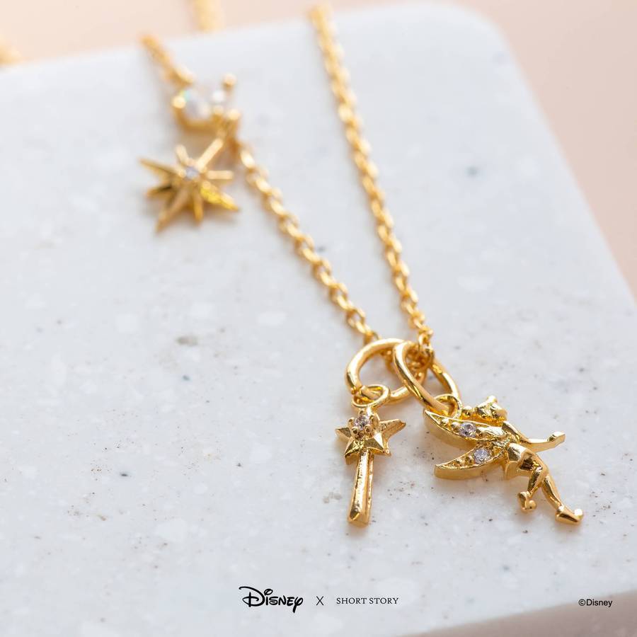 Disney Tinker Bell Necklace - Gold image