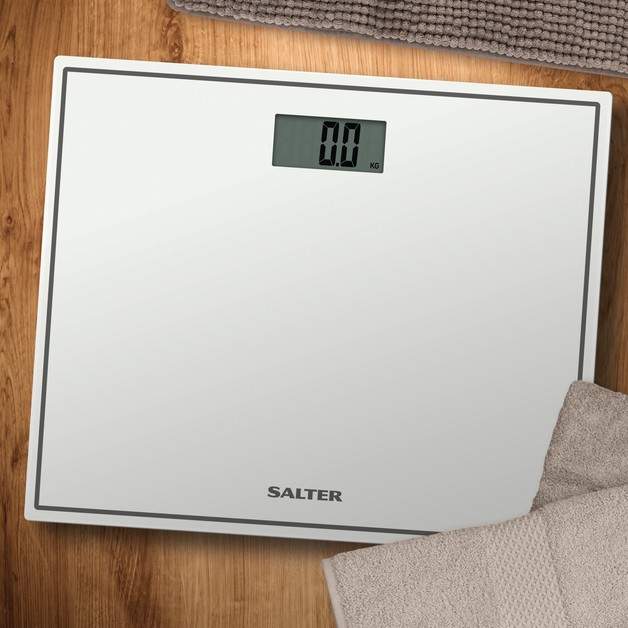 Salter: Compact Glass Electronic Personal Scale - White