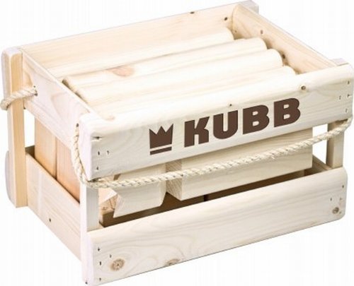 Traditional Wooden Kubb in Crate Game