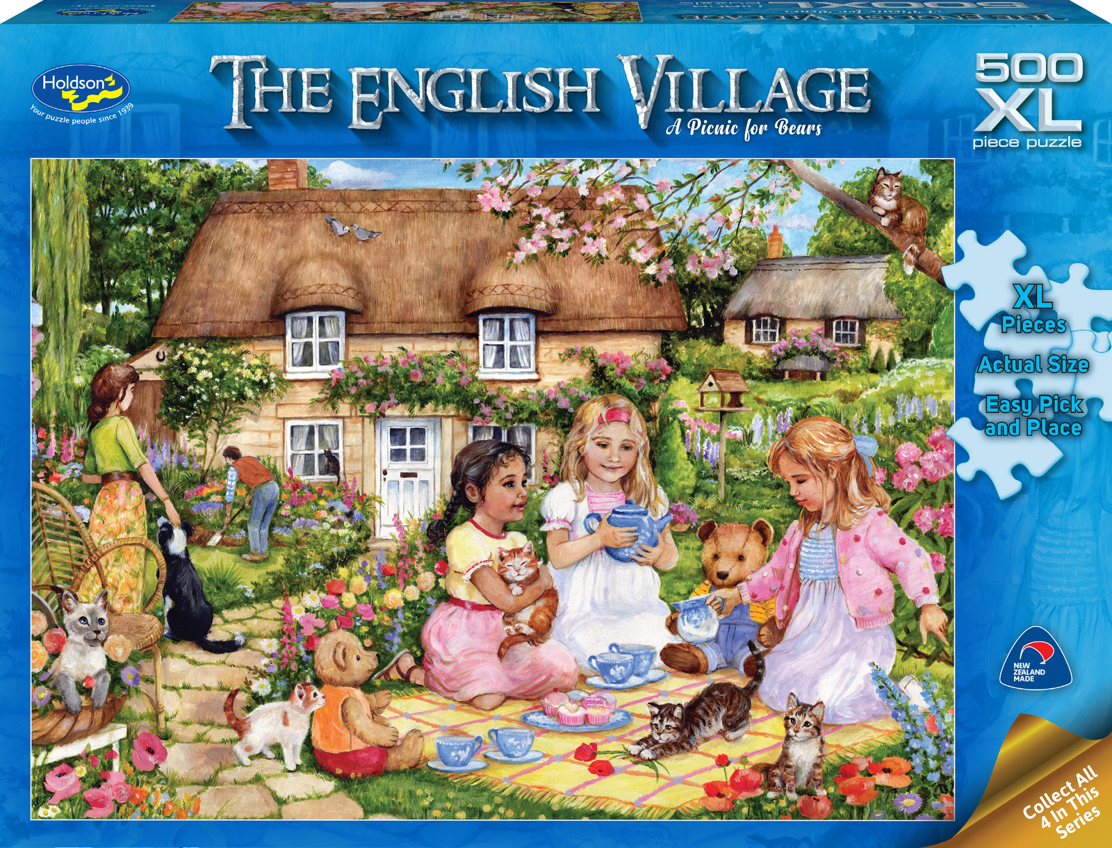 Holdson XL: 500 Piece Puzzle - The English Village S2 (A Picnic for Bears) image
