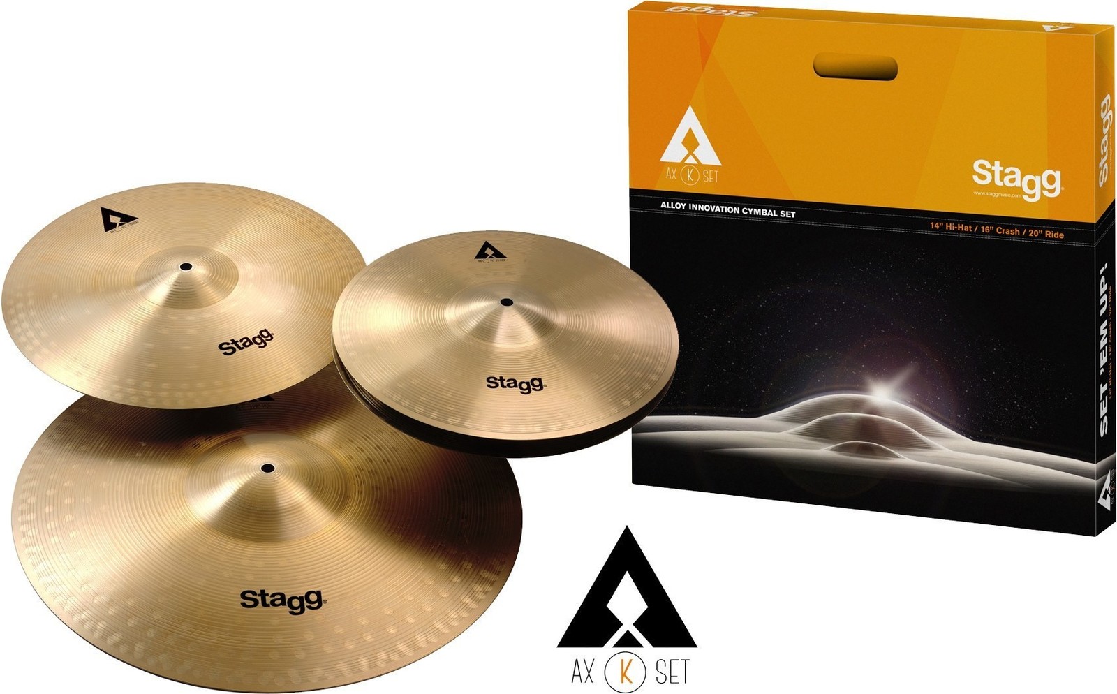 Stagg AXK Copper Steel Cymbal Set HH14" CR 16" RD 20" image