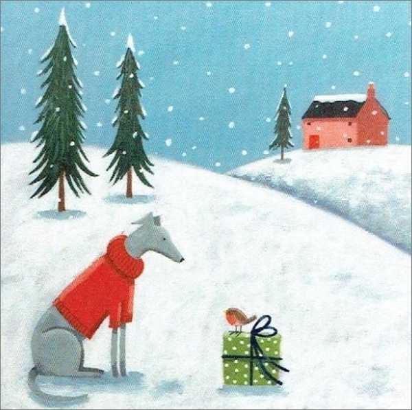 Archivist: Christmas Cards - Dog and Present Pack of 8