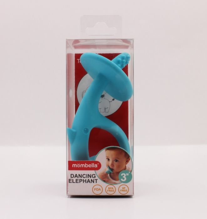 Mombella: Dancing Elephant Teether - Blue