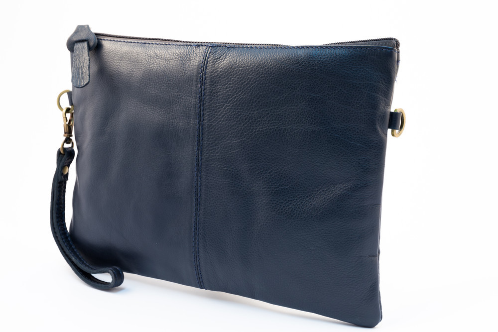 Millenium Paris: Paulette Large Clutch with Stripe Lining - Navy image