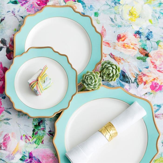 Floraison Porcelain Dinner Plate Tiffany Blue at Mighty Ape NZ