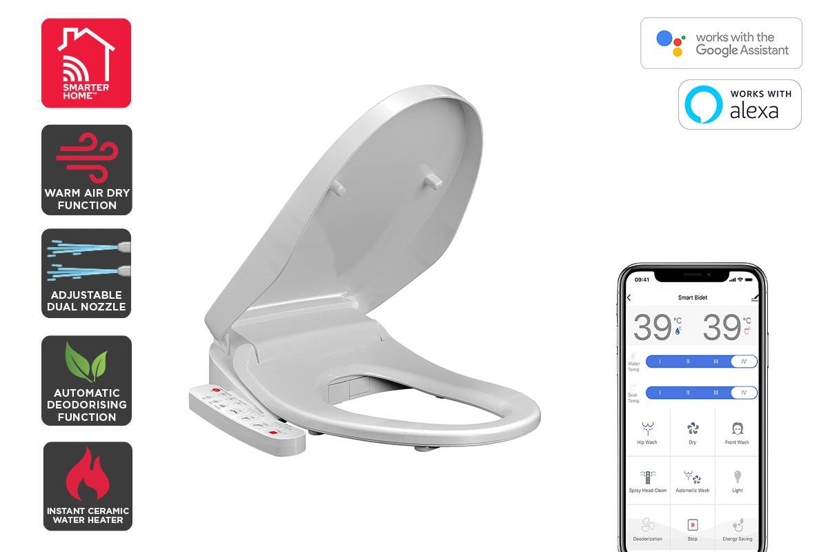 Buy Kogan SmarterHome Smart Antibacterial Wash & Dry Electric Bidet