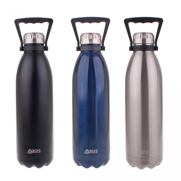 Oasis Insulated Stainless Steel Drink Bottle with Handles Silver (1