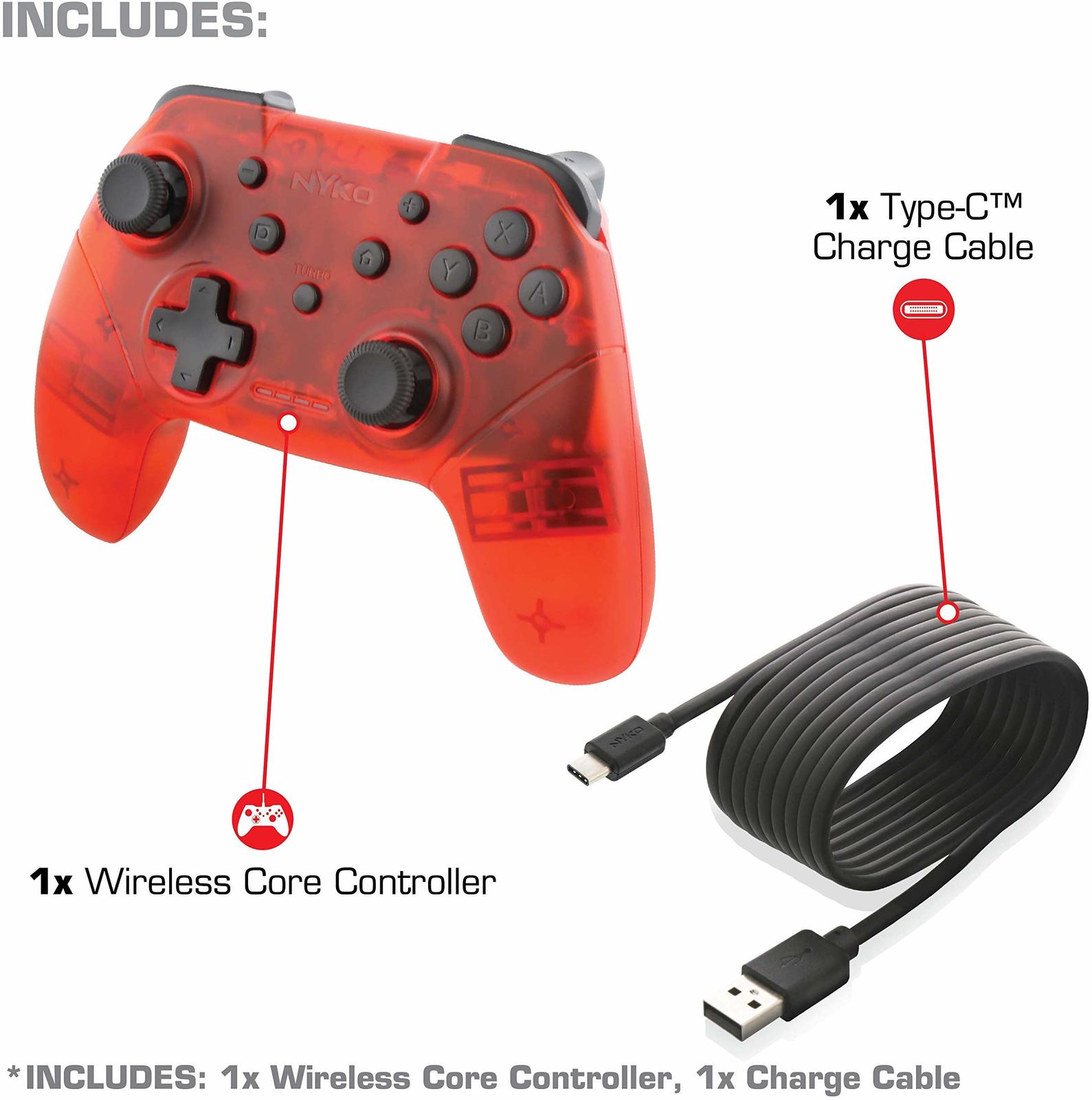 Nyko Switch Wireless Core Controller (Red) on Switch