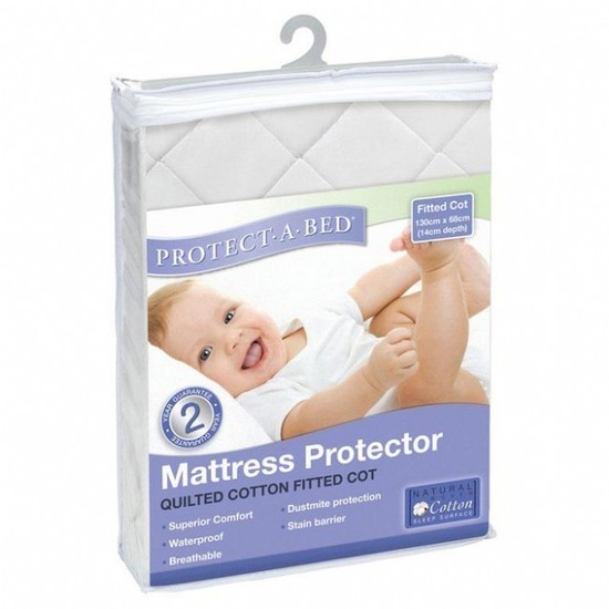 Buy Cotton Quilted Fitted Cot Mattress Protector at Mighty Ape NZ