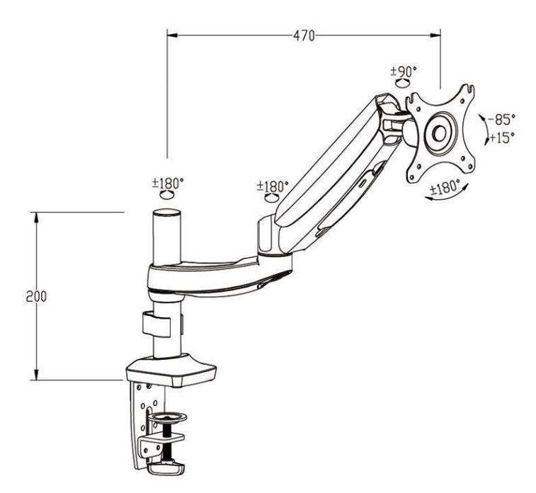 Loctek: DLB504 Gas Spring Arm Desktop Mount (10"-27") image