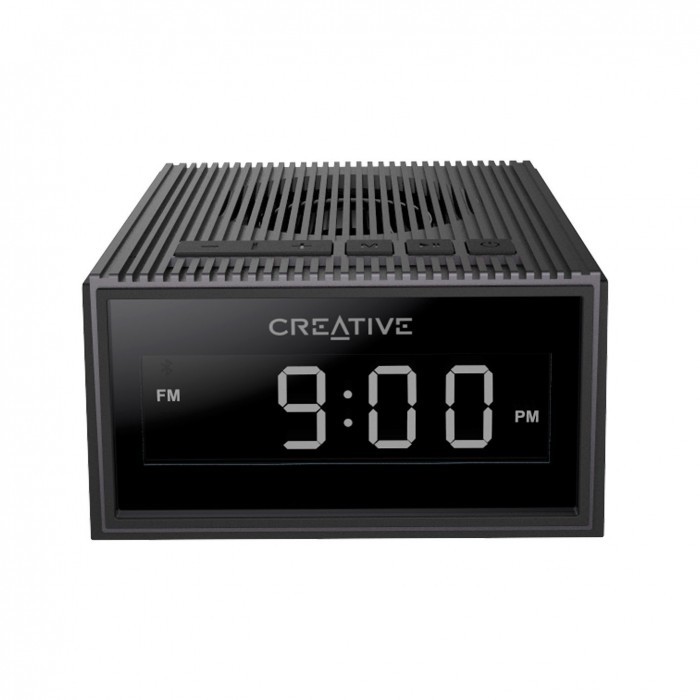 Creative Chrono Wireless Bluetooth Speaker and FM radio clock - Black image