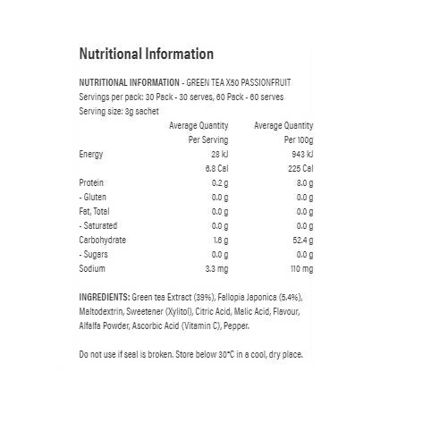 Green Tea X50 + Resveratrol - Passionfruit (30 Sachets) image