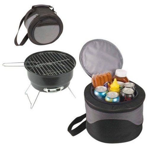 2 in 1 Portable Charcoal BBQ Grill with Cooler Bag image