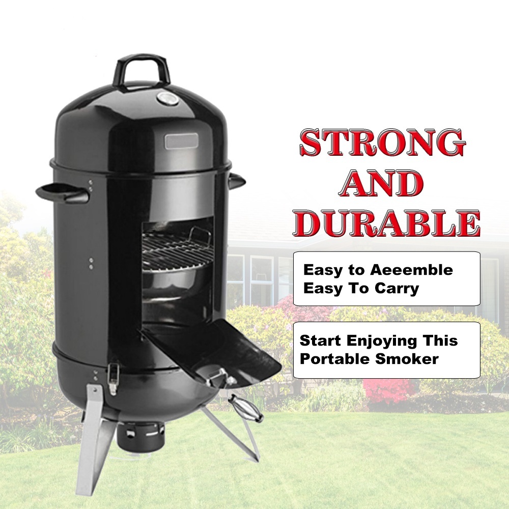Buy 18" Vertical Portable Charcoal Barrel Smoker BBQ Grill at Mighty Ape NZ