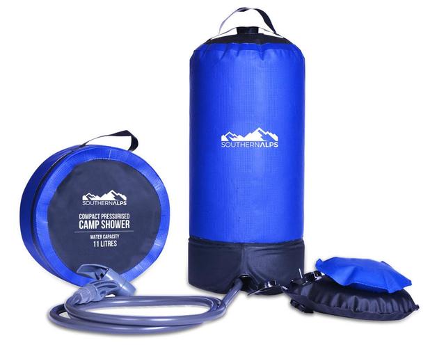 Buy SouthernAlps™ Compact Pressurised Camp Shower with Foot Pump at Mighty Ape NZ