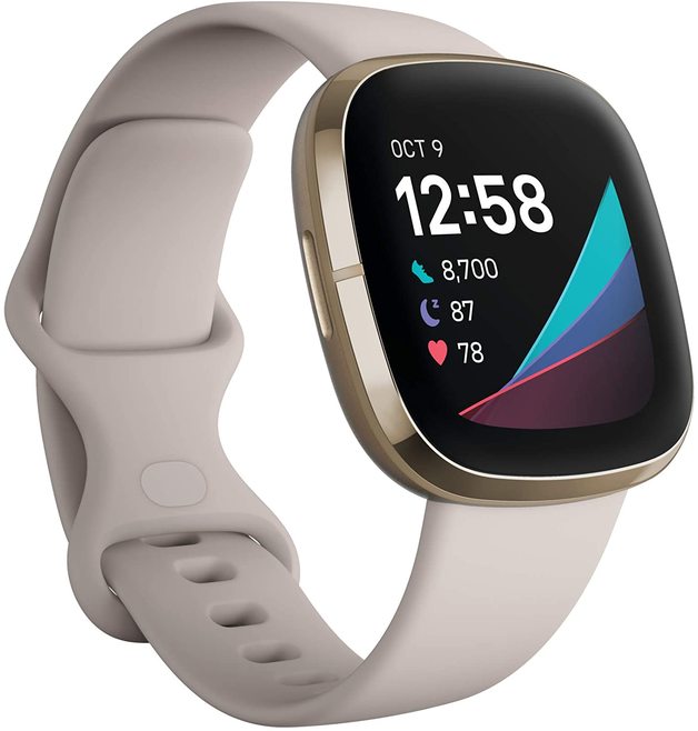 Fitbit Sense Smartwatch (Lunar White/Soft Gold)