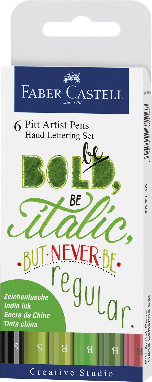 Faber-Castell: Pitt Artist Pens Hand Lettering Green (Set of 6)