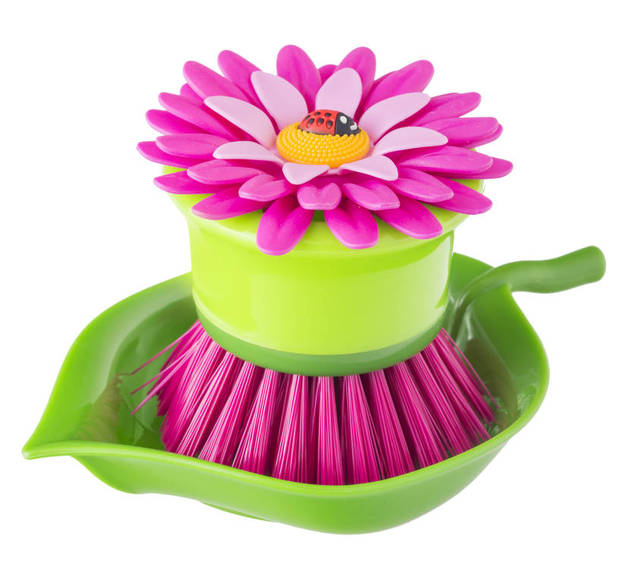 Vigar Flower Palm Held Dish Brush at Mighty Ape NZ