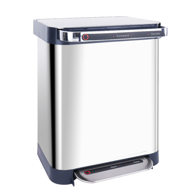 Fraser Country 40L Trash Compactor Rubbish Bin Silver at Mighty