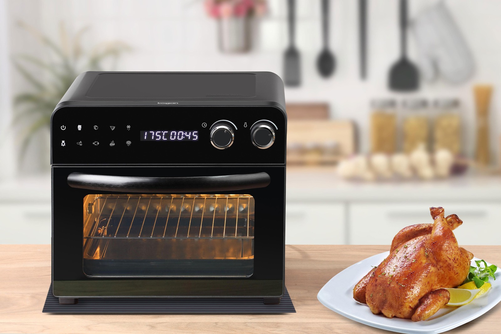 Kogan 23L 1700W Digital Air Fryer Oven Black at Mighty Ape NZ