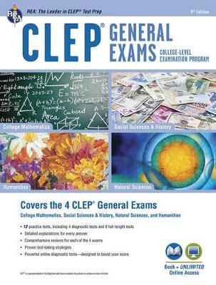 Clep(r) General Exams Book + Online, 9th Ed. (Includes College Math, Humanities, Natural Sciences, and Social Sciences & History) image