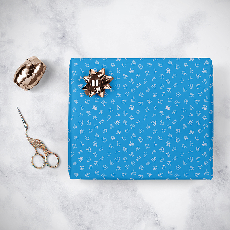 Gorilla Gift: Wrapping Paper - Birthday Blue (2m) image