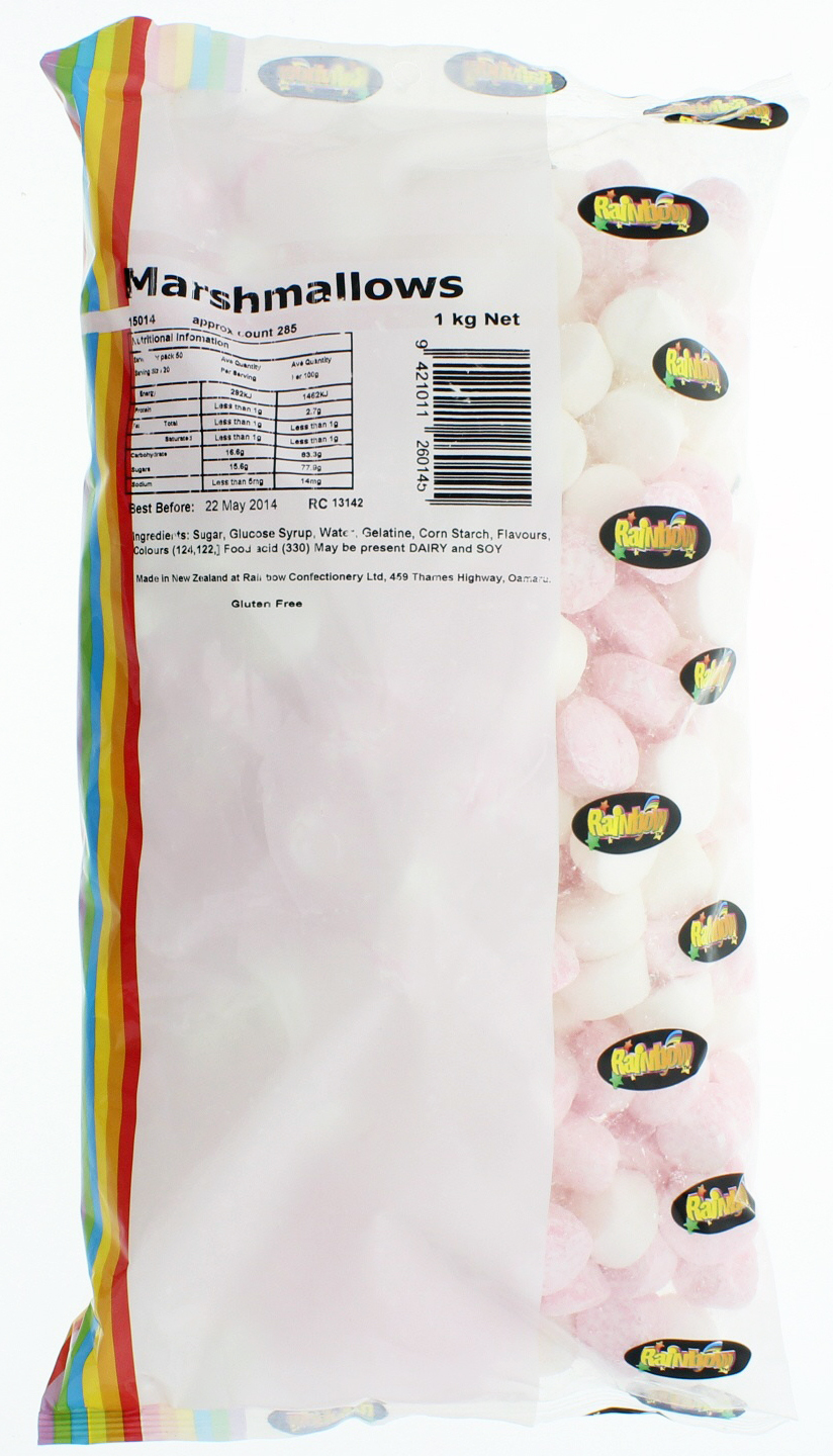 Rainbow Confectionery Marshmallows Bulk Bag 1kg image