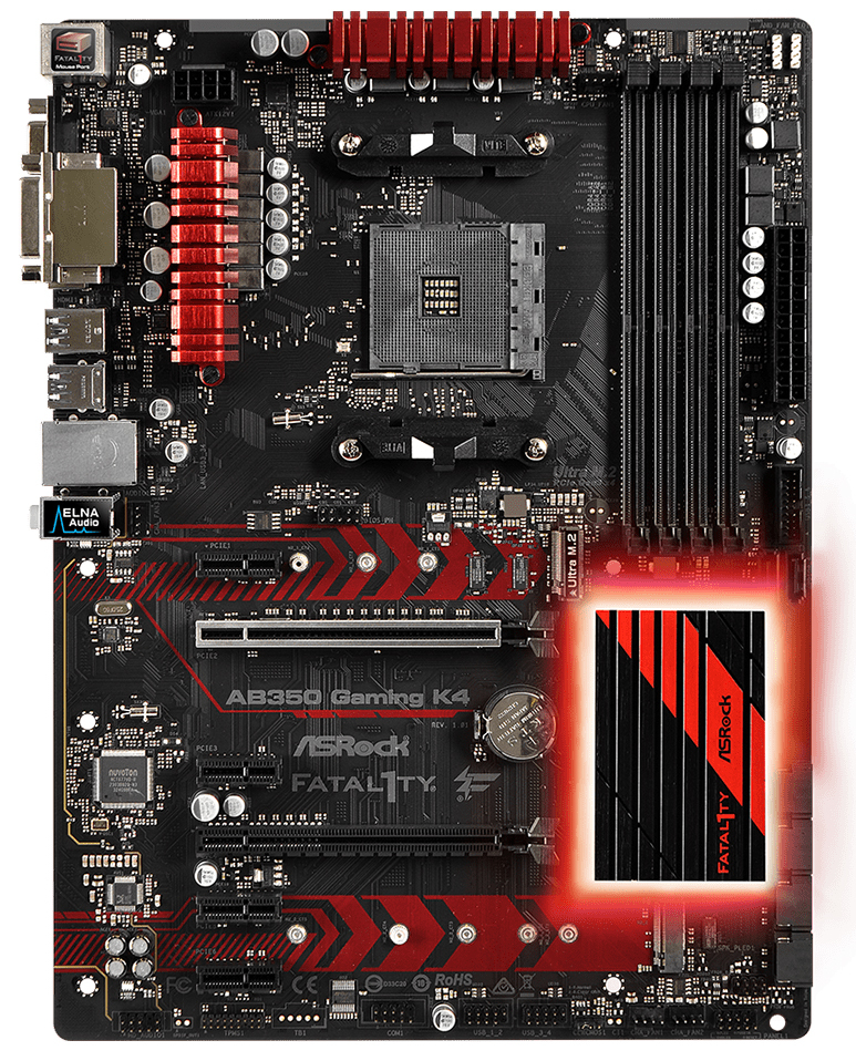 ASRock AB350 Gaming K4 AM4 ATX Motherboard image