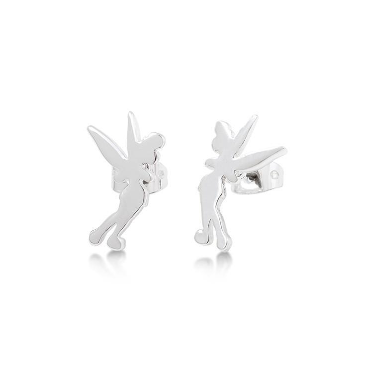 Couture Kingdom: Disney Tinker Bell Silhouette Stud Earrings - White Gold