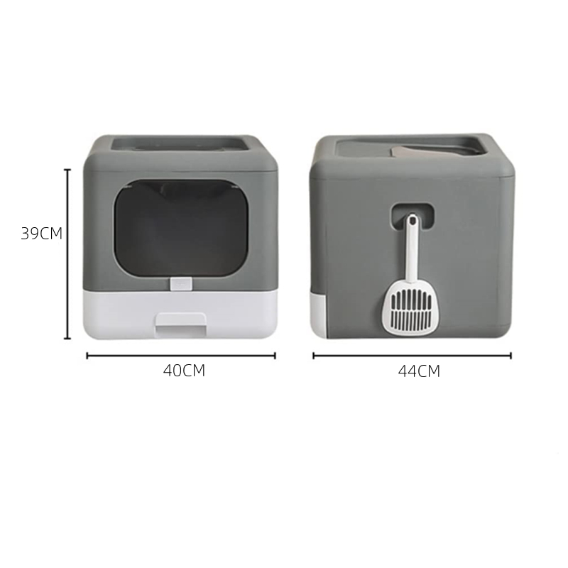 Buy Enclosed Cat Litter Box Grey at Mighty Ape NZ