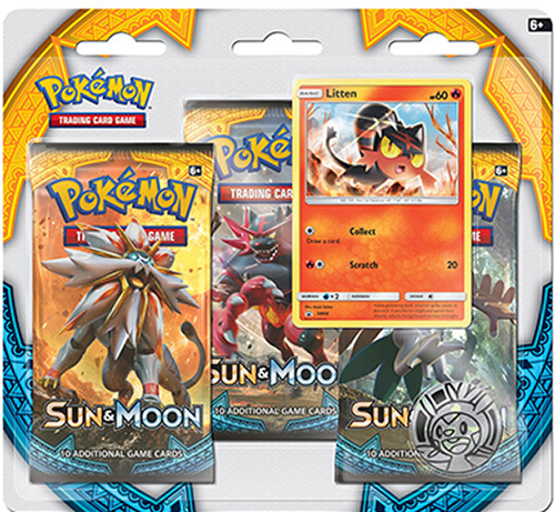 Pokemon TCG Sun & Moon 3-Pack Blister: Litten image