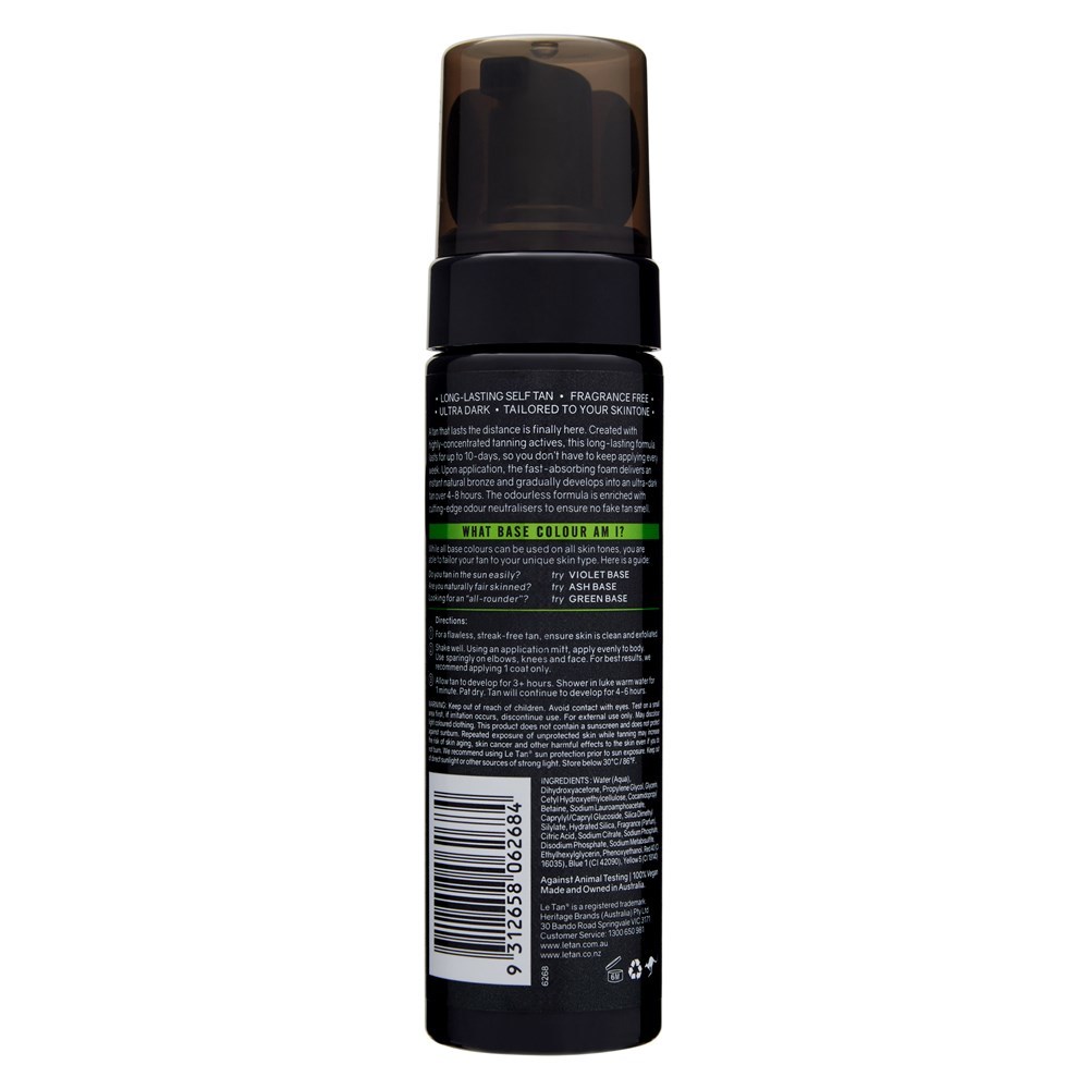 Buy Le Tan Uber Stay Self Tanning Foam Green Base (200ml) at Mighty